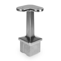 Inox railingsteun - 90 graden - recht (40x40 mm)