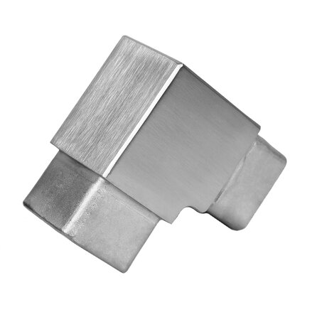 Inox bocht - 90 graden - recht (40x40 mm)
