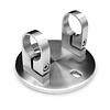 Inox wandanker - dubbele buisklem - Type 1 - rond (42,4 mm)