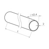 Inox buis (rond) - gepolijst - 42,4 mm