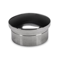 Inox einddop - halfrond - gepolijst - rond (42,4 mm)