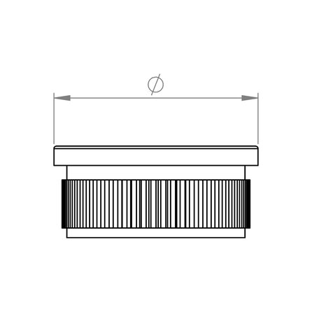 Inox einddop - vlak - rond (33,7 mm)