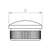 Inox einddop - bolling - rond (33,7 mm)