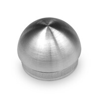 Inox einddop - bol - rond (42,4 mm)