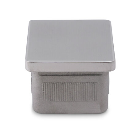 Inox einddop - vlak - recht (40x40 mm)
