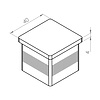 Inox einddop - vlak - recht (40x40 mm)