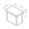 Inox einddop - vlak - recht (40x20 mm)