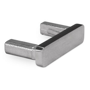 Inox einddop - vlak - recht (40x10 mm)