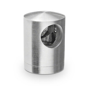 Inox dwarsstafhouder - start / eindstuk links - 12 mm - recht