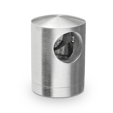 Inox dwarsstafhouder - start / eindstuk links - 12 mm - recht