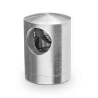 Inox dwarsstafhouder - start / eindstuk rechts - 12 mm - recht