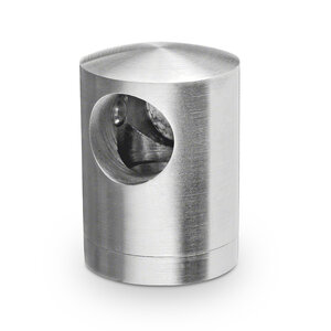 Inox dwarsstafhouder - start / eindstuk rechts - 12 mm - recht