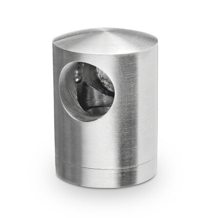 Inox dwarsstafhouder - start / eindstuk rechts - 12 mm - recht
