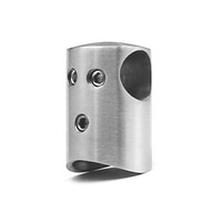 Inox dwarsstafhouder - verbinder - 12 mm - rond (42,4 mm)