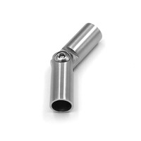 Inox dwarsstaf koppelstuk - variabel (0-90 graden) - 12 mm