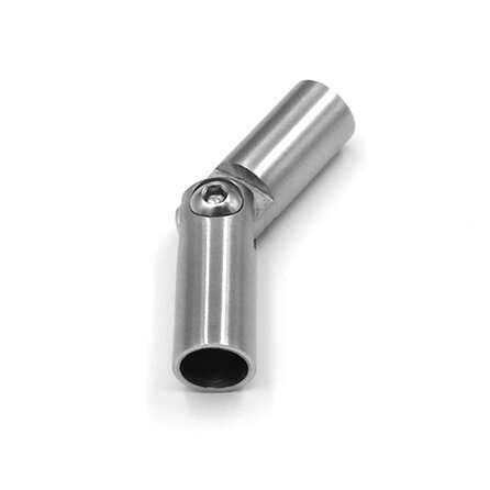 Inox dwarsstaf koppelstuk - variabel (0-90 graden) - 12 mm