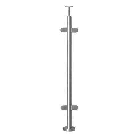 Inox baluster t.b.v. glasklemmen - tussenstuk - rond (42,4 mm)