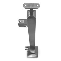 Inox baluster t.b.v. glasklemmen - start / eindstuk - recht (40x40 mm)