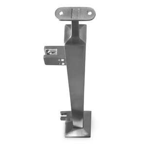 Inox baluster t.b.v. glasklemmen - start / eindstuk - recht (40x40 mm)