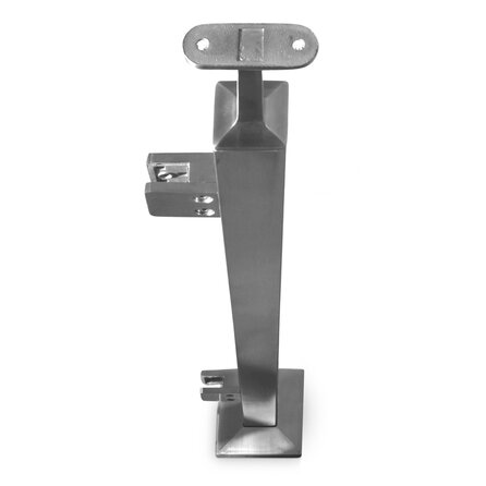 Inox baluster t.b.v. glasklemmen - start / eindstuk - recht (40x40 mm)