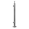 Inox baluster t.b.v. glasklemmen - start / eindstuk - recht (40x40 mm)