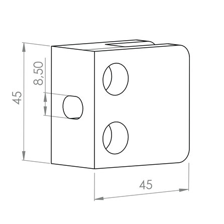Inox glasklem - Type 1 - recht
