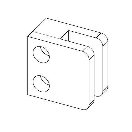 Inox glasklem - Type 1 - recht