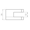 Inox glasklem - Type 1 - recht
