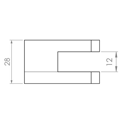 Inox glasklem - Type 1 - recht