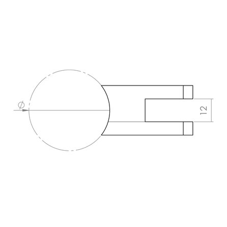 Inox glasklem - Type 1 - rond (42,4 mm)