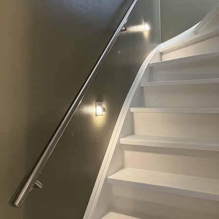 Inox trapleuning op maat - rond smal - incl. leuninghouders TYPE 3