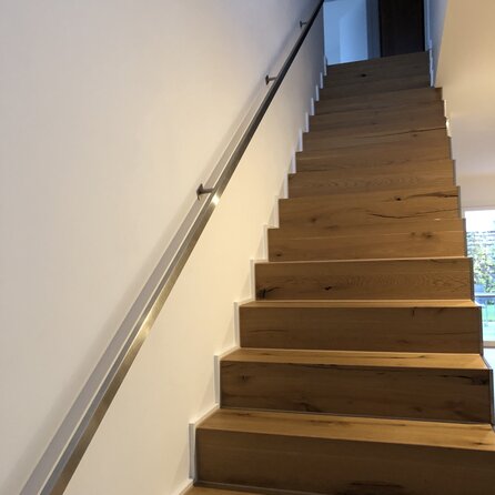 Inox trapleuning op maat - rechthoekig (40x20 mm) - incl. leuninghouders TYPE 16