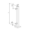 Inox baluster t.b.v. glasklemmen - start / eindstuk - recht (40x40 mm)