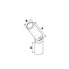 Inox dwarsstaf koppelstuk - variabel (0-90 graden) - 12 mm
