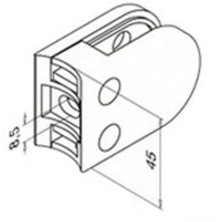 Inox glasklem - Type 3 - rond (48,3 mm)