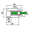 Inox glasklem - Type 2 - recht