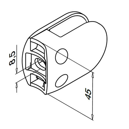 Inox glasklem - Type 2 - rond (42,4 mm)