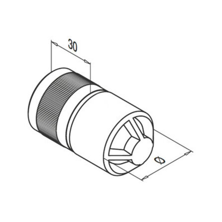 Inox koppelstuk - Type 2 - rond (48,3 mm)