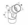 Inox bocht - variabel (0-70 graden) - rond (48,3 mm)