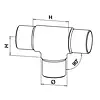 Inox T-stuk - 90 graden - rond (48,3 mm)