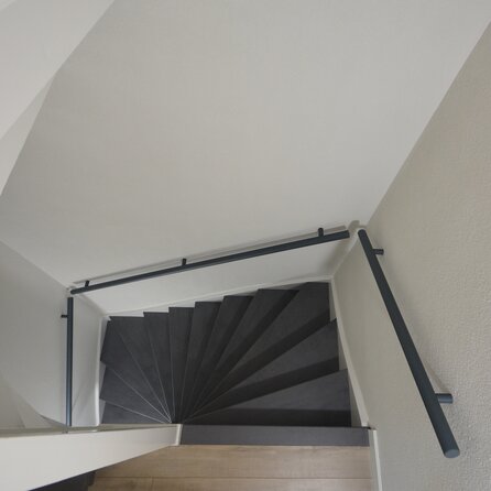 Trapleuning in RAL kleur naar wens (gecoat) op maat - rond - incl. leuninghouders TYPE 14 - coating in iedere RAL kleur