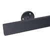 Antraciet trapleuning (gecoat) op maat - rechthoekig (40x15 mm) - incl. leuninghouders TYPE 4 - coating donkergrijs RAL 7016 of 7021