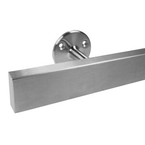 Inox trapleuning - rechthoekig (40x15 mm) - incl. dragers TYPE 4