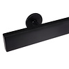 Zwarte trapleuning (gecoat) op maat - rechthoekig (40x15 mm) - incl. leuninghouders TYPE 5 - coating zwart RAL 9005