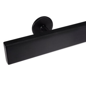 Zwarte trapleuning - rechthoekig (40x15 mm) - incl. dragers TYPE 5