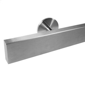Inox trapleuning - rechthoekig (40x15 mm) - incl. dragers TYPE 5