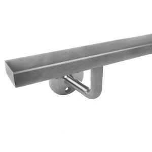 Inox trapleuning - rechthoekig (40x15 mm) - incl. dragers TYPE 1