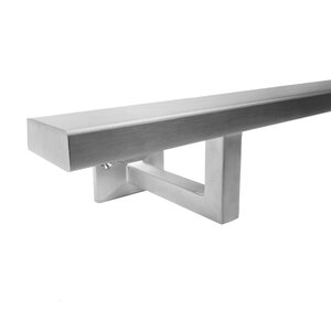 Inox trapleuning - rechthoekig (40x15 mm) - incl. dragers TYPE 10