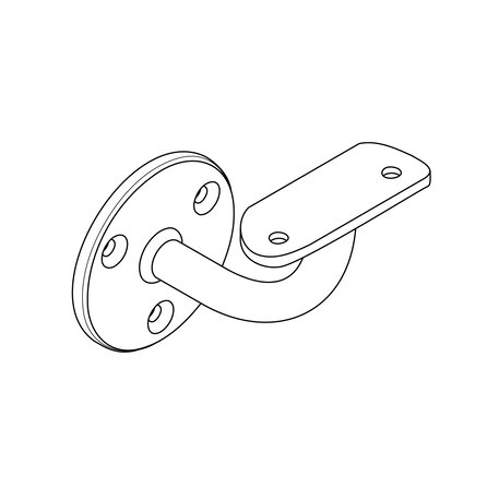 Leuninghouder in RAL kleur naar wens - TYPE 2 - rond smal - voor ronde smalle trapleuningen (33,7 mm ) - coating in iedere RAL kleur