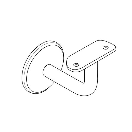 Leuninghouder in RAL kleur naar wens - TYPE 3 - rond smal - voor ronde smalle trapleuningen (33,7 mm ) - coating in iedere RAL kleur - voor buiten
